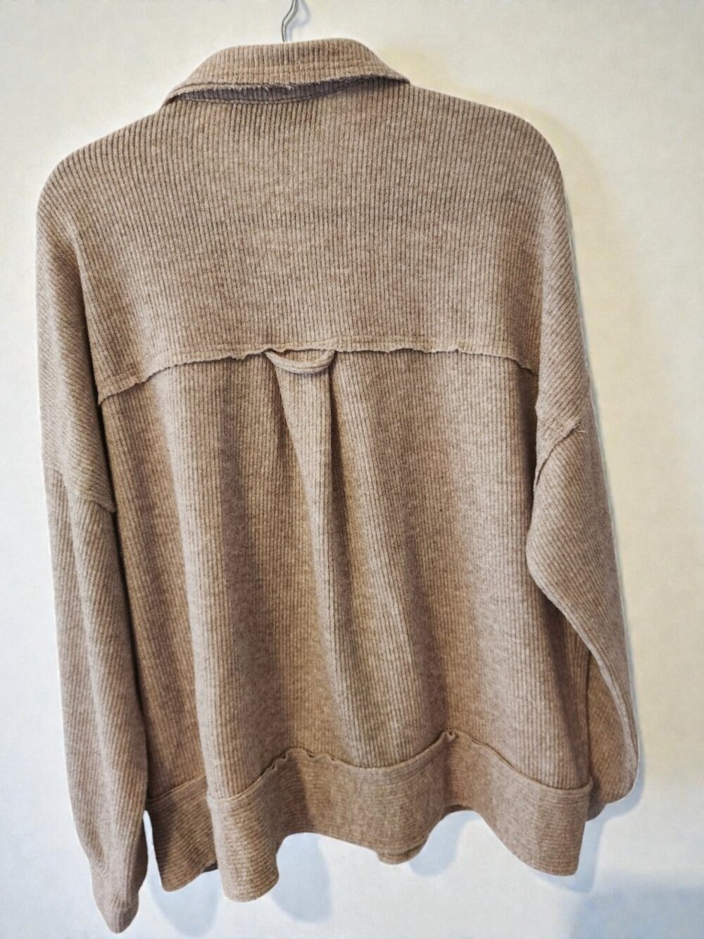 White Birch Black Label Shacket Large Cozy Ribbed Button Down Jacket - Picture 9 of 11